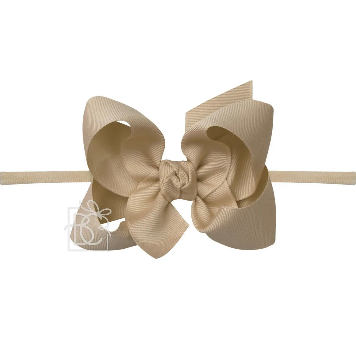 Pantyhose Headband W/Signature Grosgrain Bow- 1/4” Band with 4.5” Bow