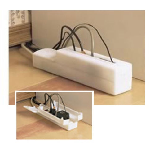Power Strip Safety Cover w/cord ties and labels