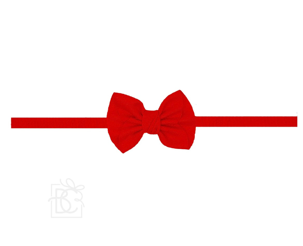 Pantyhose Headband W/ 2.5" Mini Anne Bow- 1/4” Band