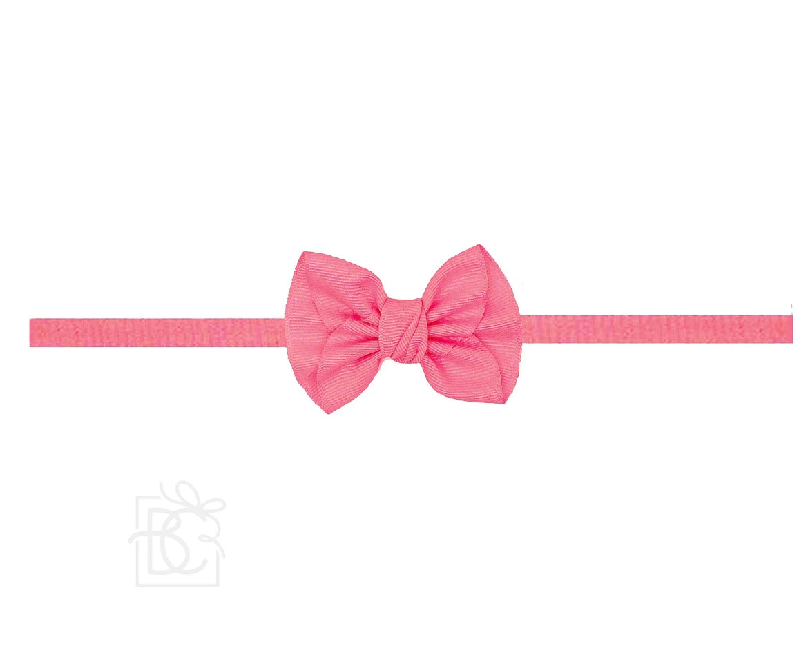 Pantyhose Headband W/ 2.5" Mini Anne Bow- 1/4” Band