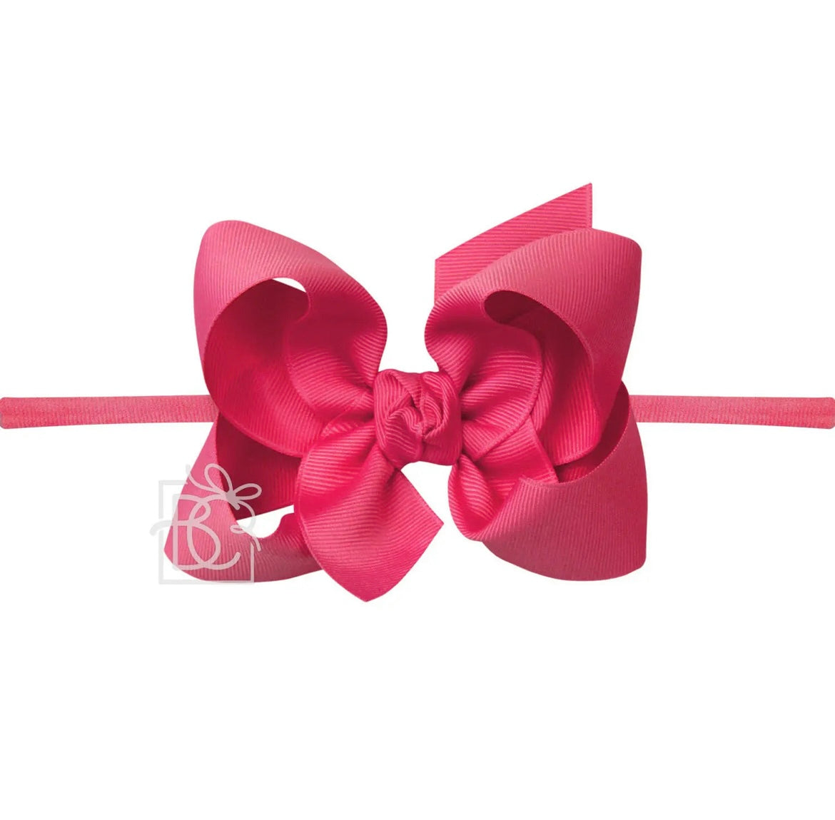 Pantyhose Headband W/Signature Grosgrain Bow- 1/4” Band with 4.5” Bow