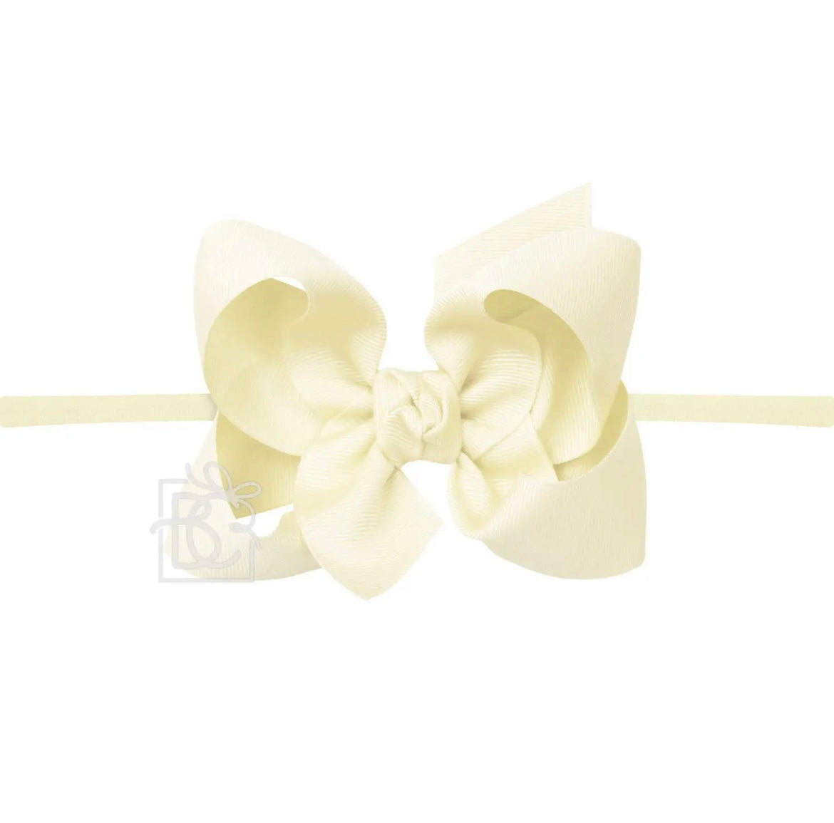 Pantyhose Headband W/Signature Grosgrain Bow- 1/4” Band with 4.5” Bow