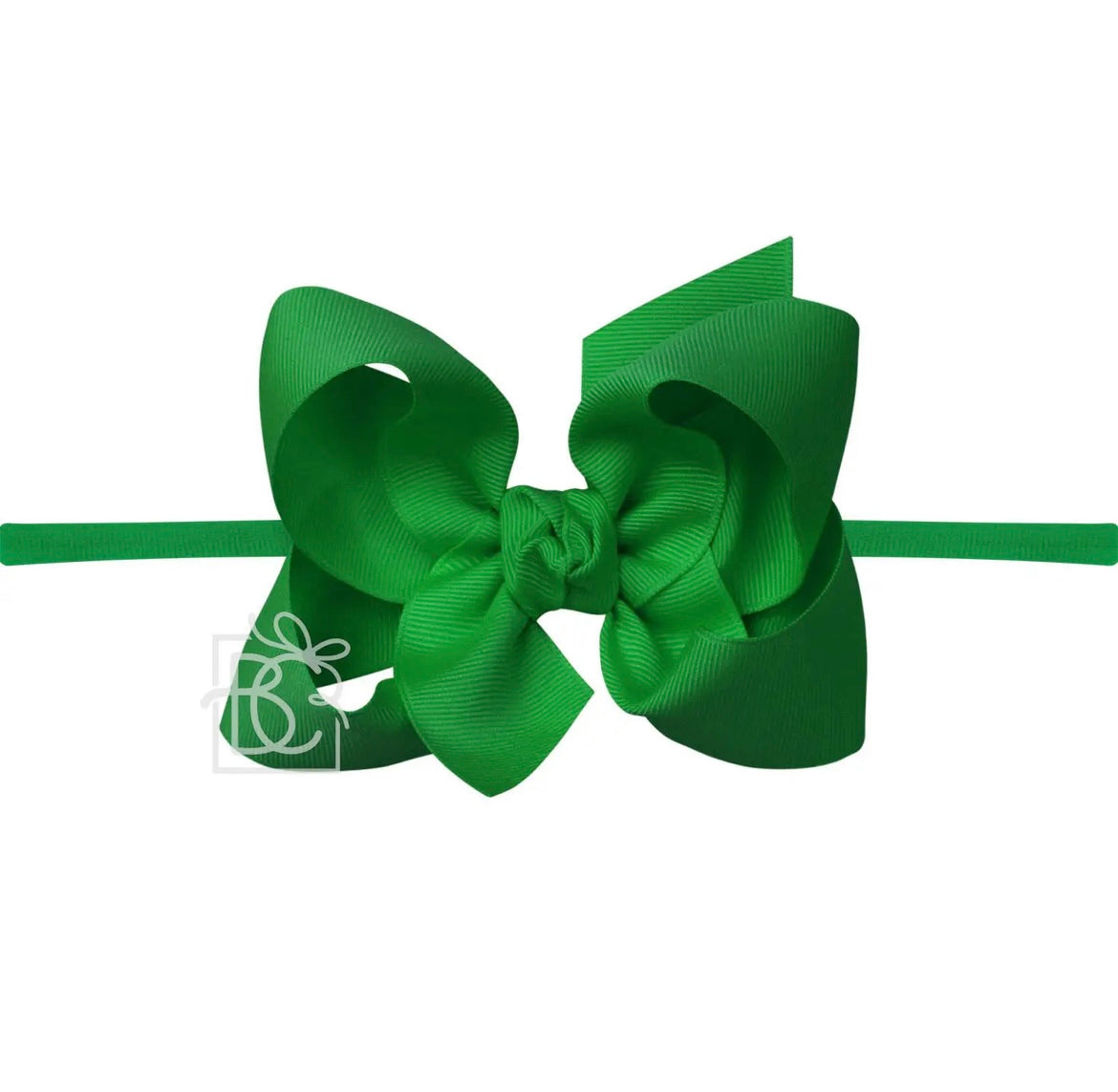 Pantyhose Headband W/Signature Grosgrain Bow- 1/4” Band with 4.5” Bow