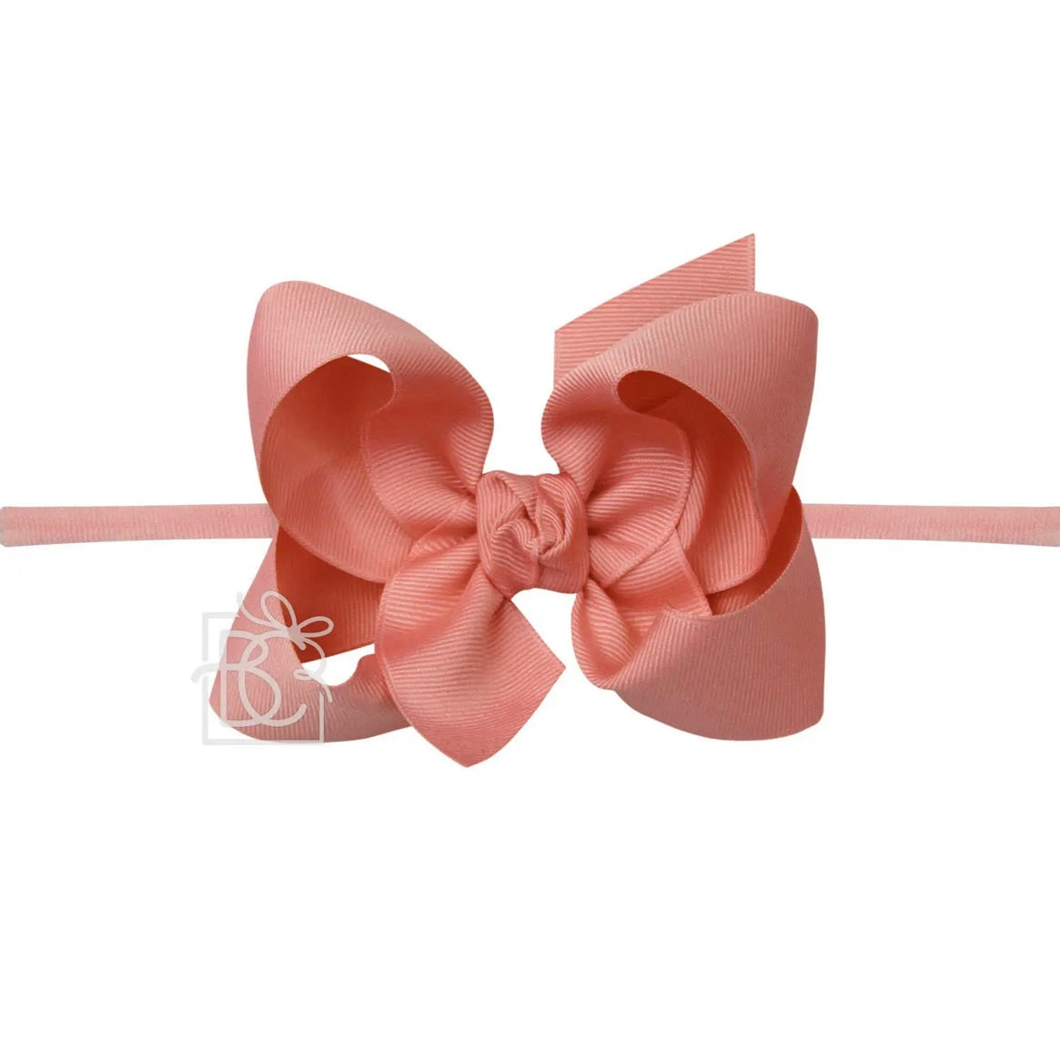 Pantyhose Headband W/Signature Grosgrain Bow- 1/4” Band with 4.5” Bow