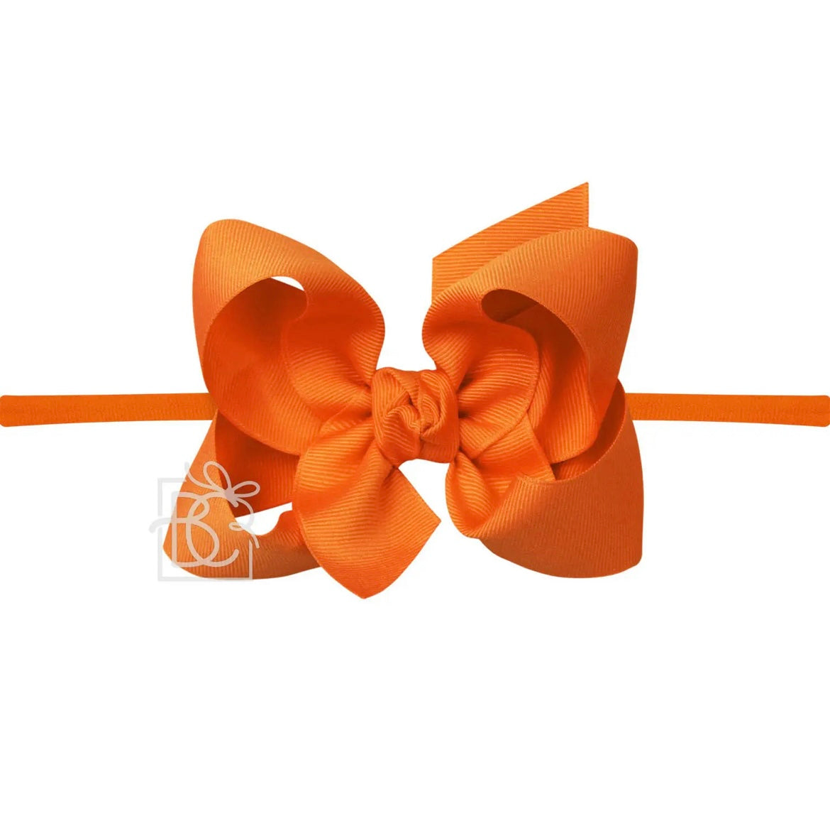 Pantyhose Headband W/Signature Grosgrain Bow- 1/4” Band with 4.5” Bow