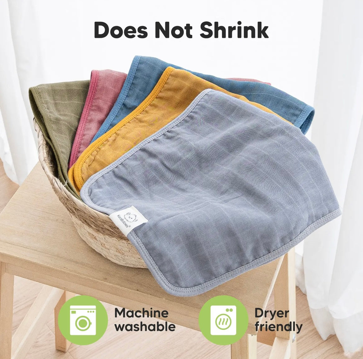 KeaBabies Lumi Muslin Burp Cloths