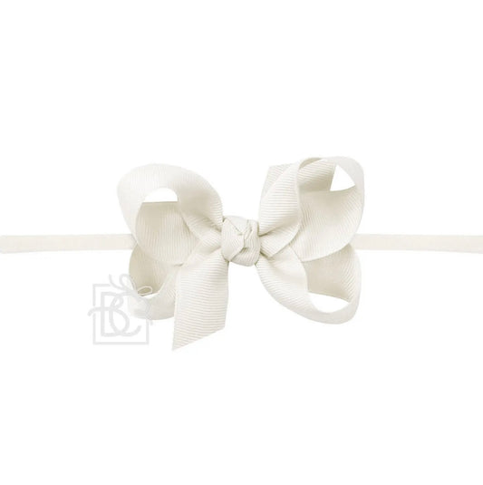 Pantyhose Headband W/Signature Grosgrain Bow- 1/4” Band with 3.5” Bow