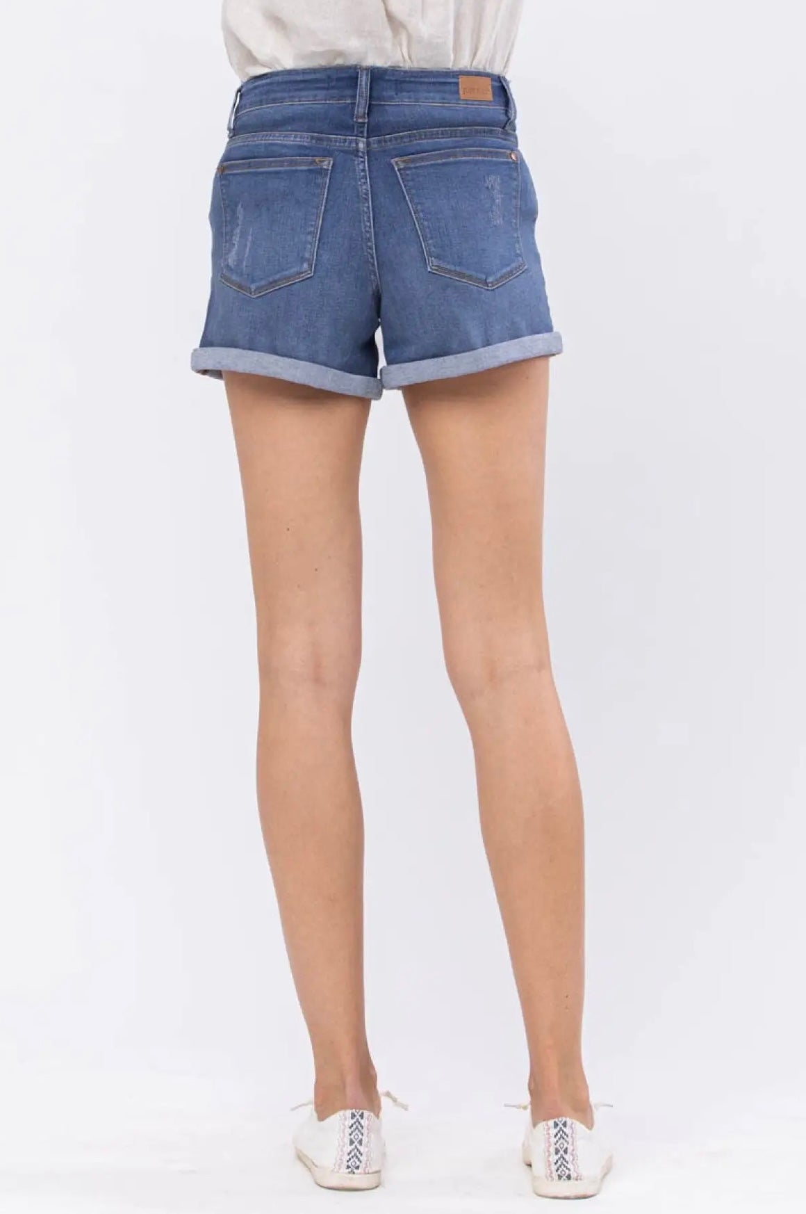 Mid-Rise Maternity Cuffed Denim Shorts