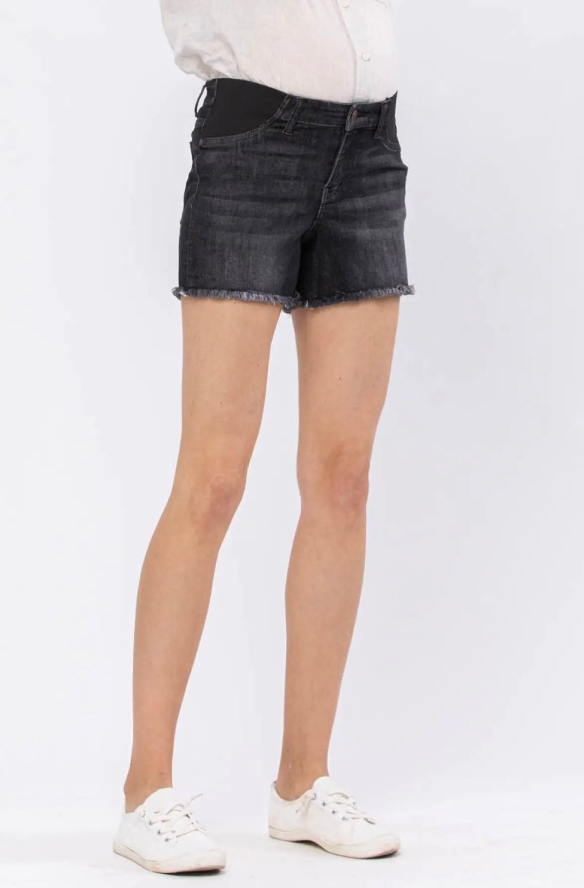 Mid-Rise Maternity Cut-Off Denim Shorts