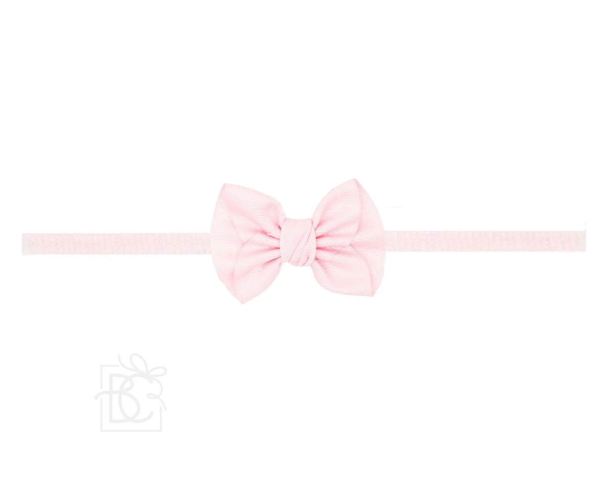 Pantyhose Headband W/ 2.5" Mini Anne Bow- 1/4” Band