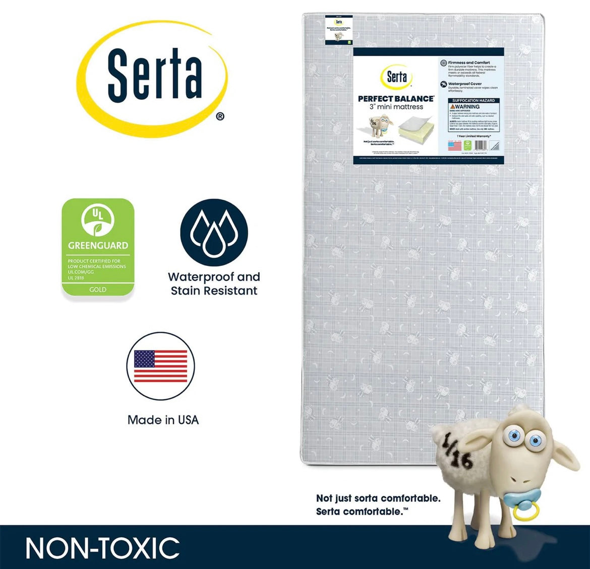 Serta Perfect Balance 3-Inch Mini Crib Mattress
