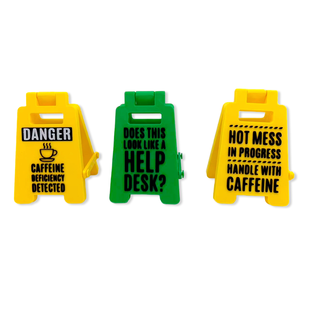 Standing 4.75" 3D Mood Caution Signs