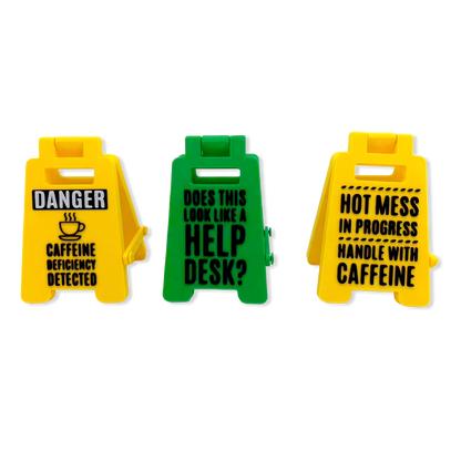 Standing 4.75" 3D Mood Caution Signs
