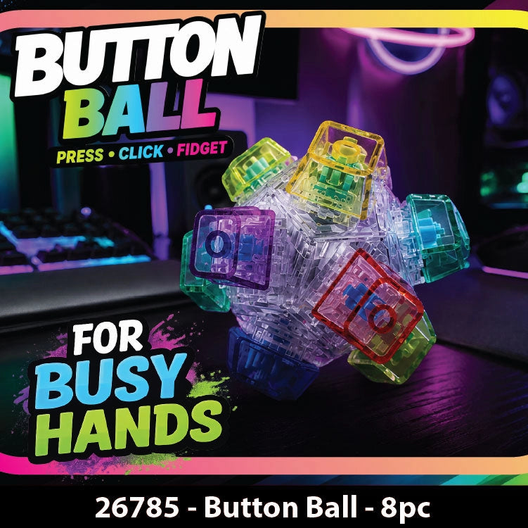 Fidget Button Ball Silicone Sensory Stress Toy