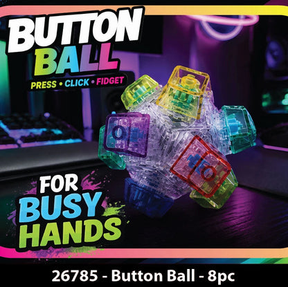 Fidget Button Ball Silicone Sensory Stress Toy