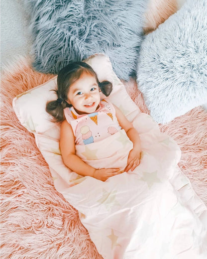 Pink and Gold Stars Original Nap Mat - Pink
