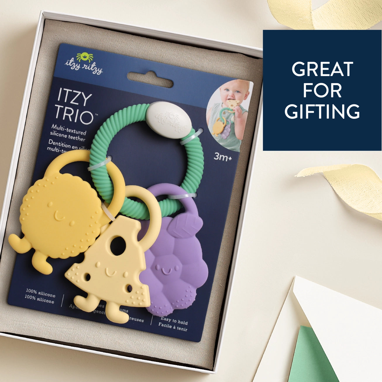 Itzy Trio™ Textured Silicone Teether