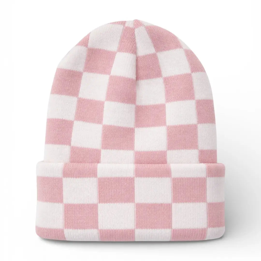 Baby's First Hat® - Petal Pink/Warm White Checkerboard