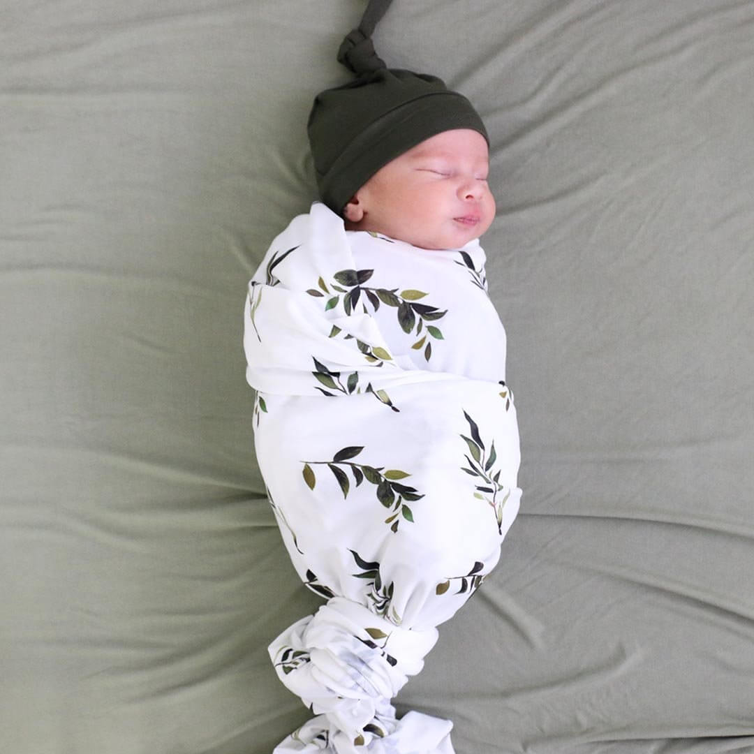 Oversized Swaddle Blanket | Olive Leaf