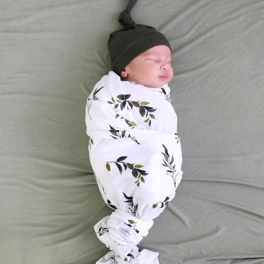 Oversized Swaddle Blanket | Olive Leaf