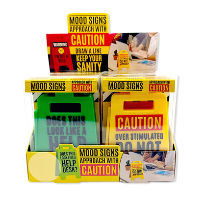 Standing 4.75" 3D Mood Caution Signs