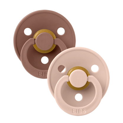 BIBS Colour 2 PACK Round Nipple Pacifiers