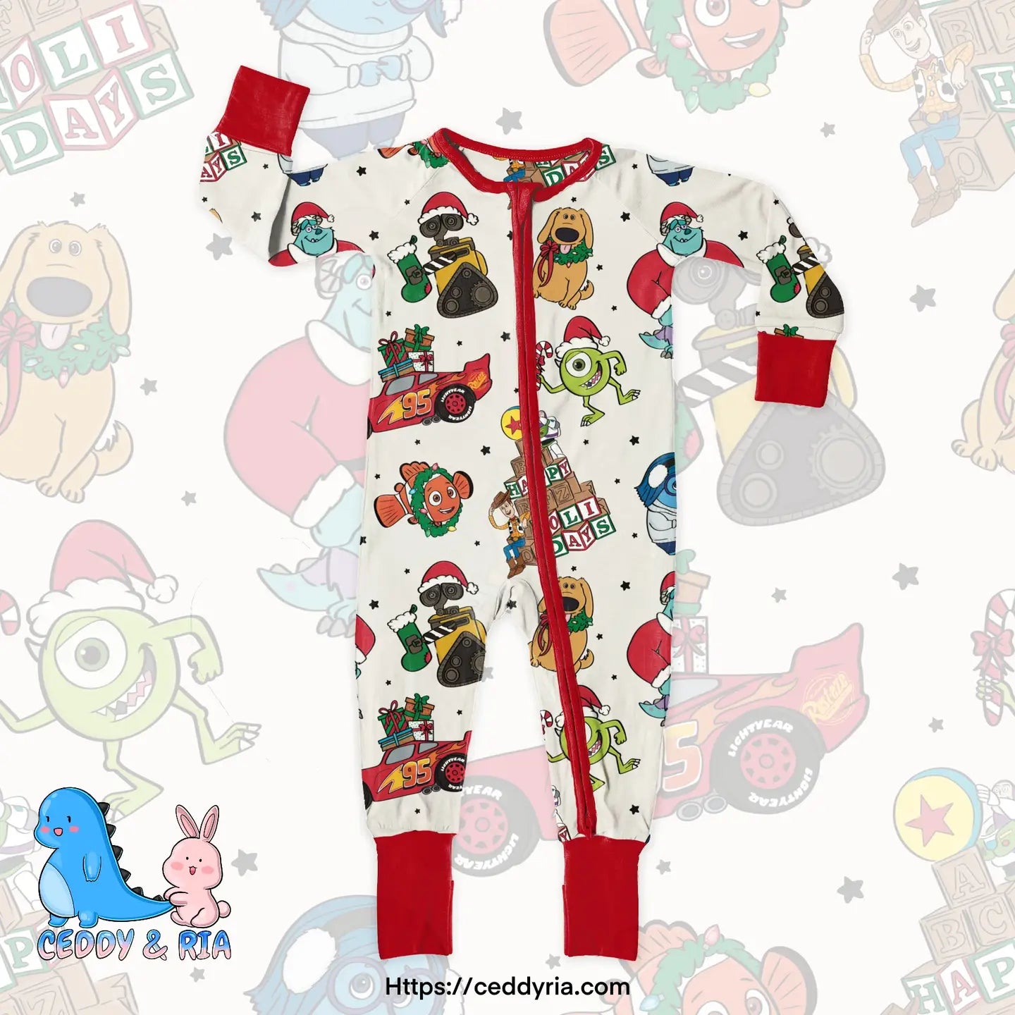 Christmas Characters Bamboo Convertible Zippy Romper