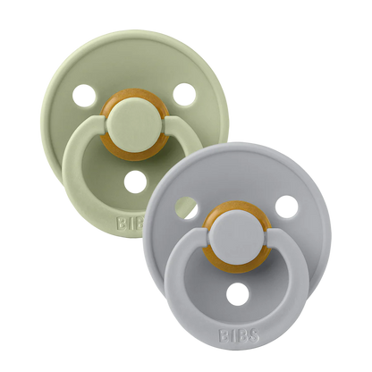BIBS Colour 2 PACK Round Nipple Pacifiers