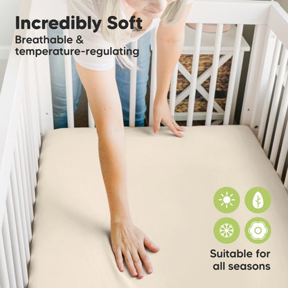 Isla Fitted Mini Crib Sheets, Pack and Play Sheet
