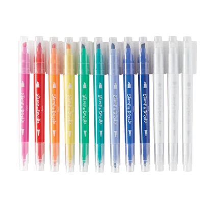 Stamp-A-Doodle Double-Ended Markers - Set of 12