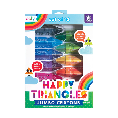 Happy Triangles Jumbo Crayons - Set of 12
