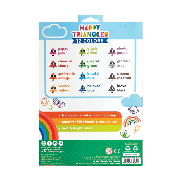 Happy Triangles Jumbo Crayons - Set of 12