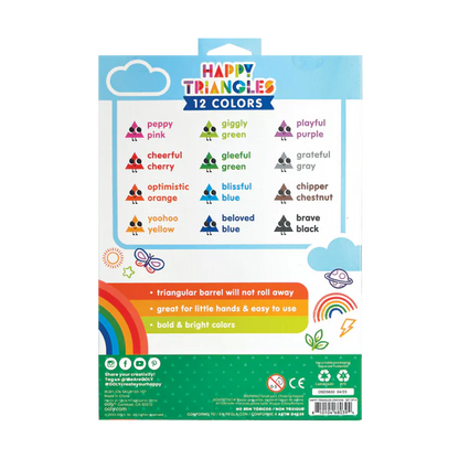 Happy Triangles Jumbo Crayons - Set of 12