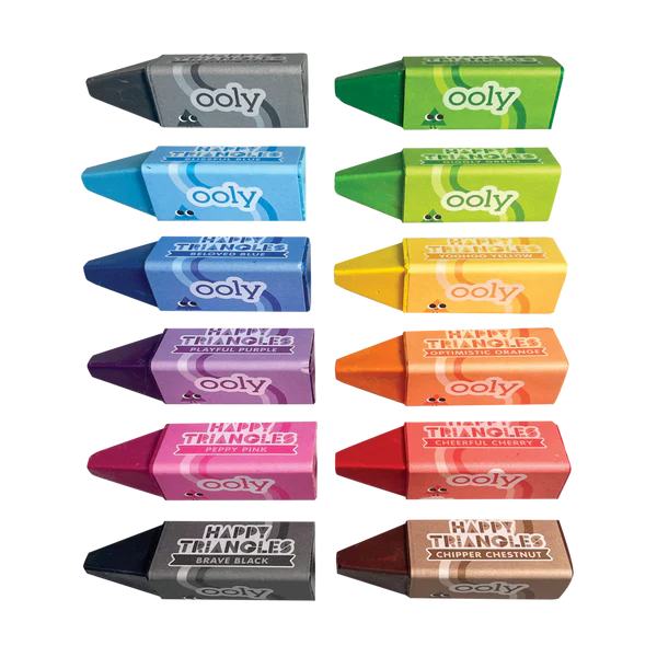 Happy Triangles Jumbo Crayons - Set of 12