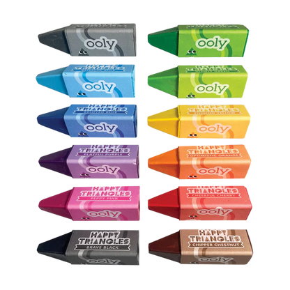 Happy Triangles Jumbo Crayons - Set of 12