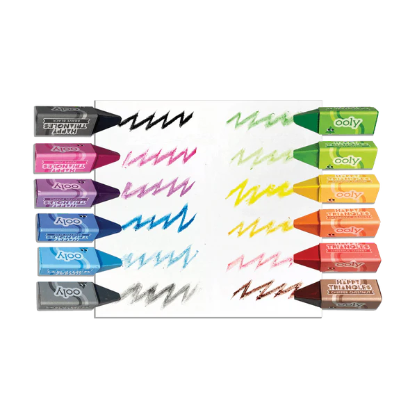 Happy Triangles Jumbo Crayons - Set of 12