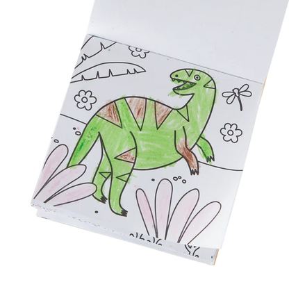 Carry Along! Coloring Book and Crayon Set - Dinoland - Set of 9 Crayons