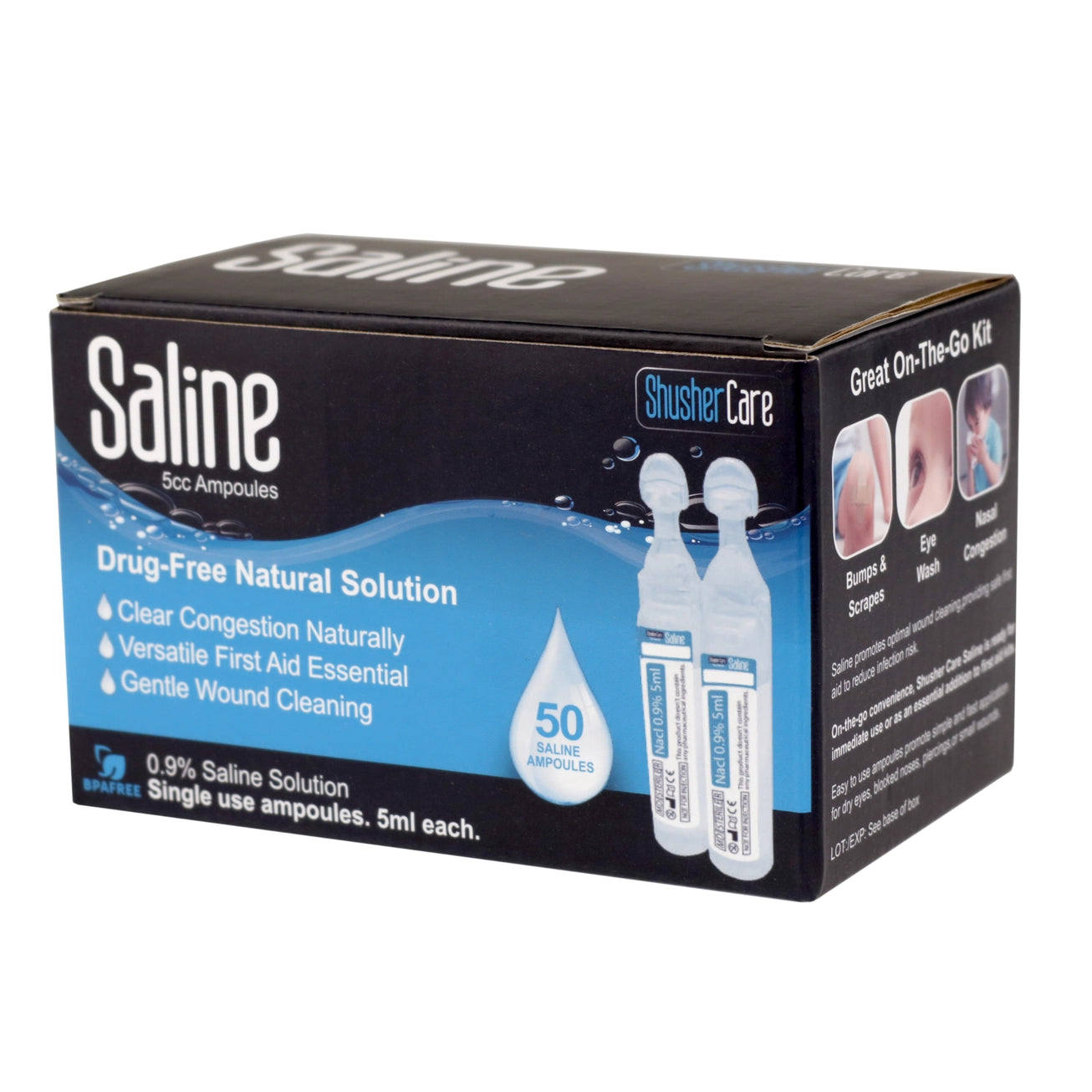 Shusher Care Saline 50ct 5cc Ampoules