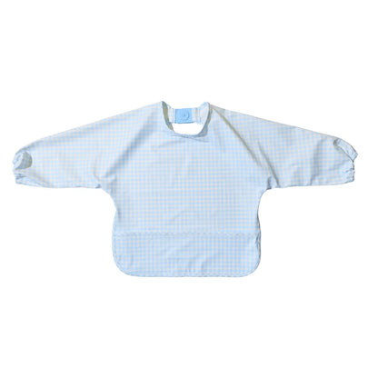 Magnetic Long Sleeve Bib - Cloud Check