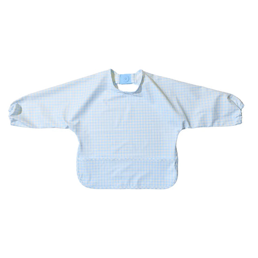 Magnetic Long Sleeve Bib - Cloud Check