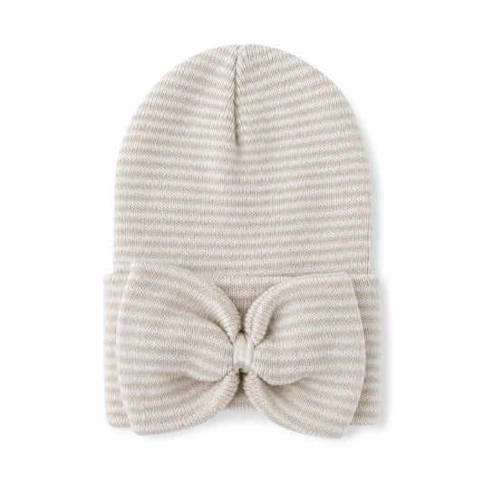 Baby's First Hat® - Sand/White Stripe Bow