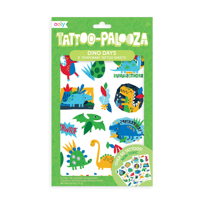 Tattoo-Palooza Temporary Tattoos - Dino Days - 3 Sheets