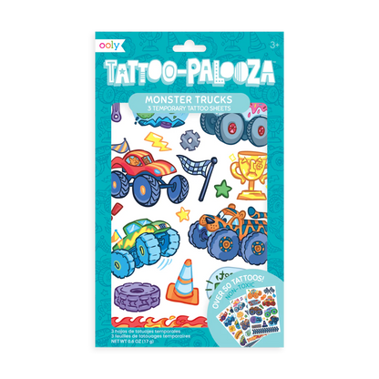 Tattoo-Palooza Temporary Tattoos - Monster Truck - 3 Sheets
