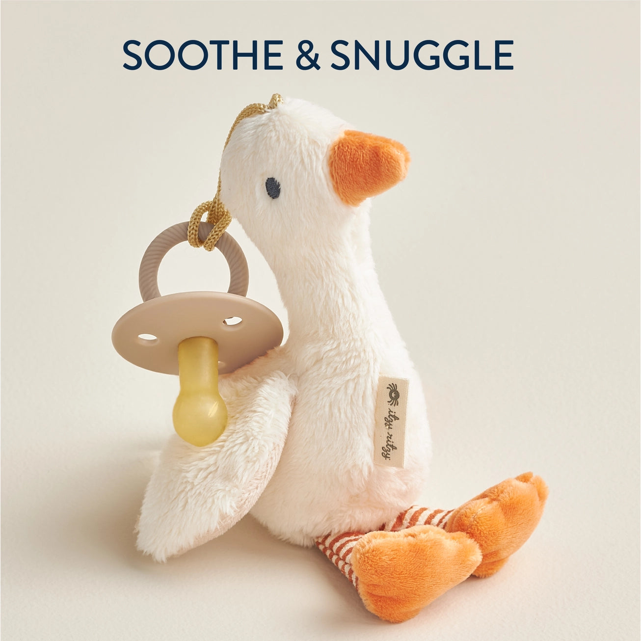 Bitzy Pal Natural Rubber Pacifier & Stuffed Animal