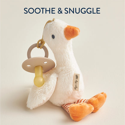 Bitzy Pal Natural Rubber Pacifier & Stuffed Animal
