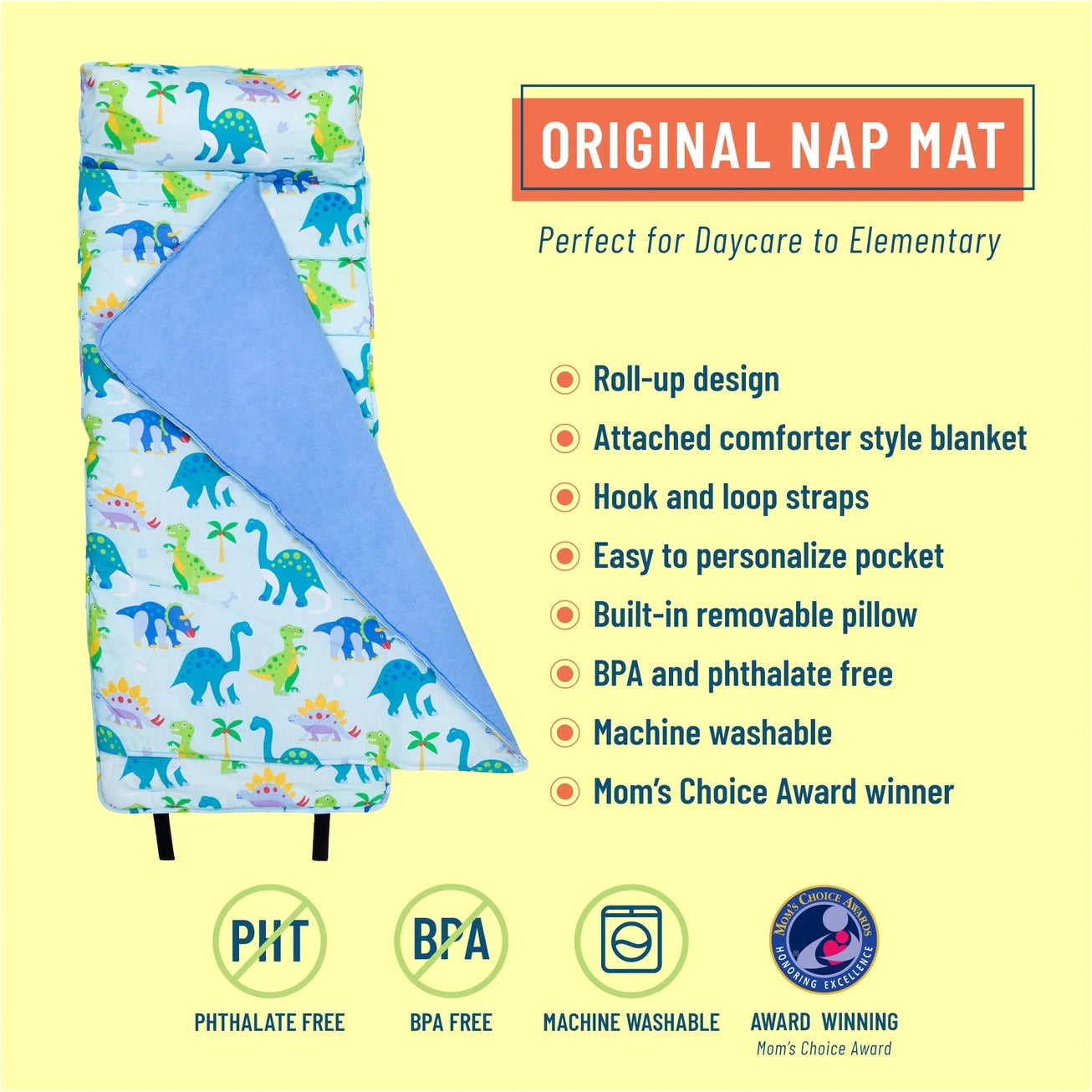 Dinosaur Land Original Nap Mat - Blue