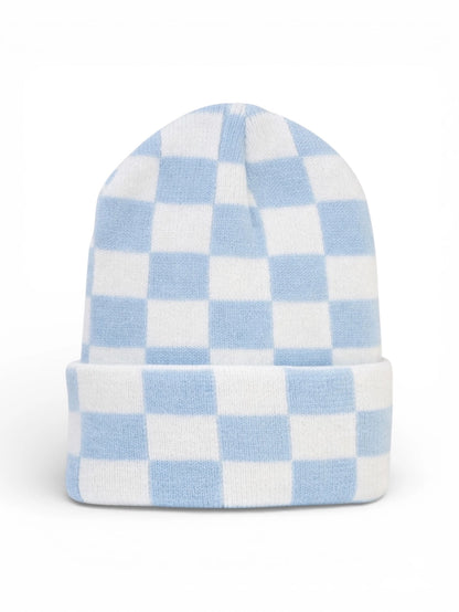Baby's First Hat® - Baby Blue/Warm White Checkerboard