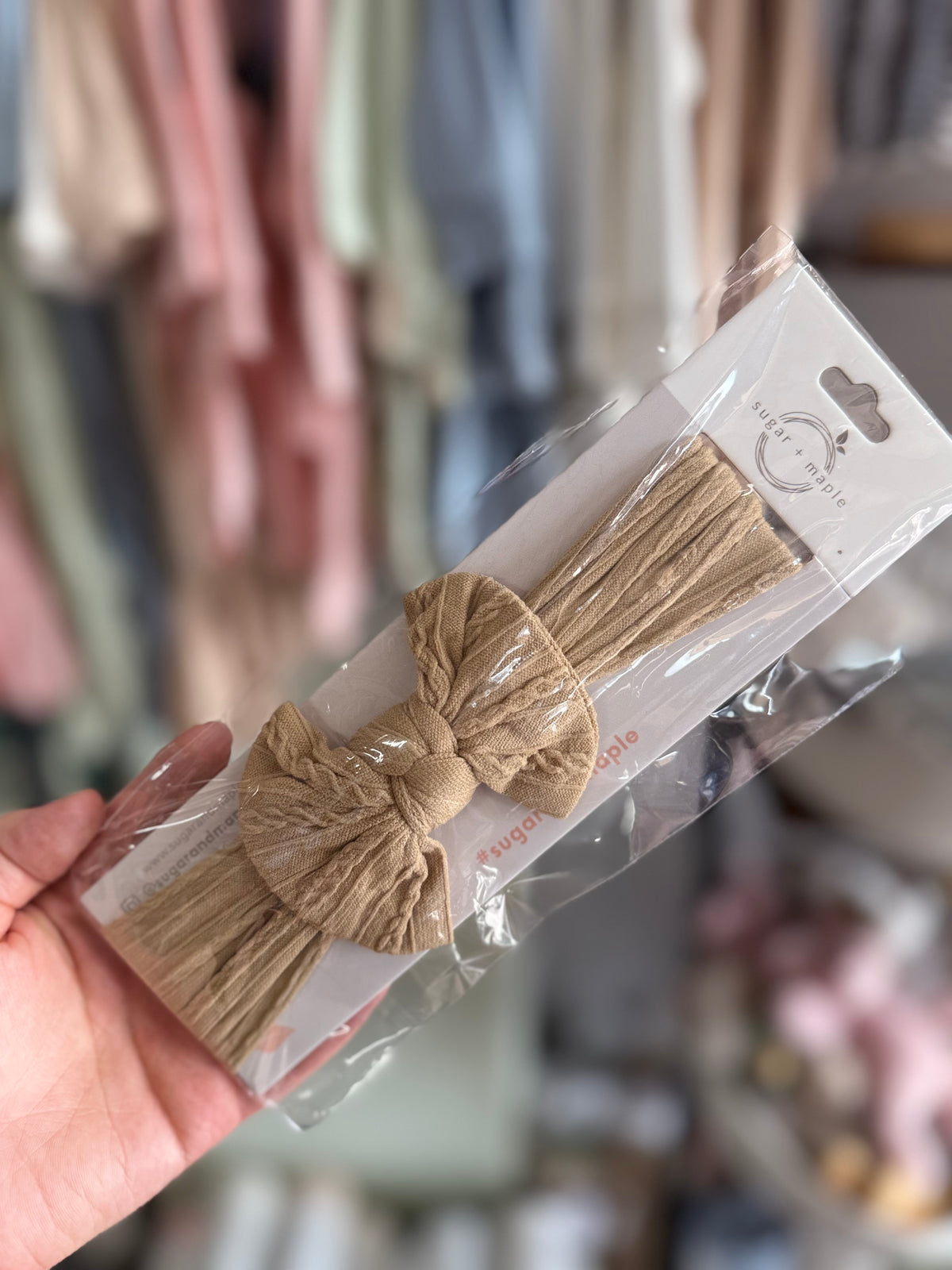 Sugar + Maple Cable Knit Bow