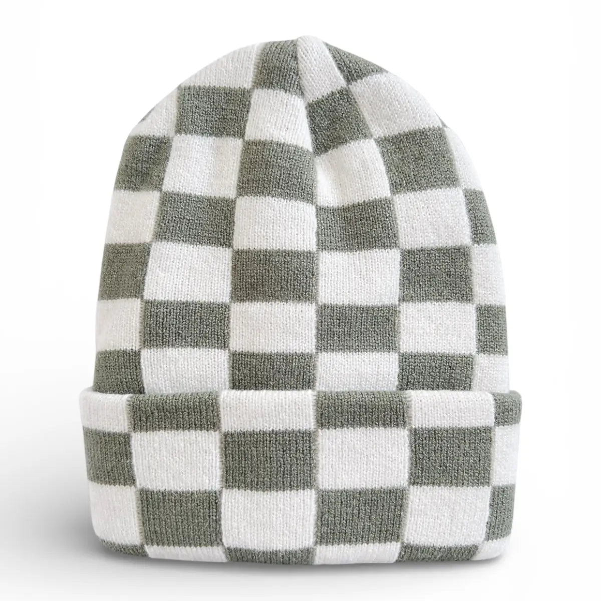 Baby's First Hat® - Fern/Warm White Checkerboard