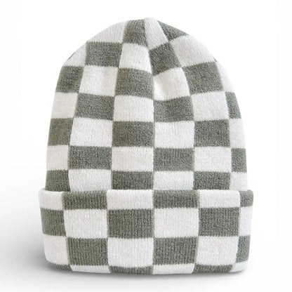 Baby's First Hat® - Fern/Warm White Checkerboard